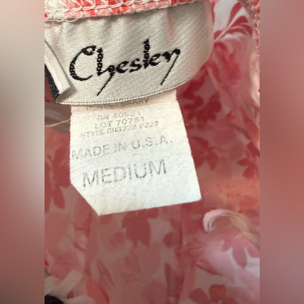 Chesley Strapless Floral Dress Medium Pink Red Fit & Flare Vintage - Picture 4 of 4